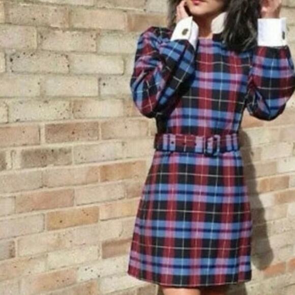 Zara Zara | Dresses | Hecked Dress (Without Belt) size S NWT - Picture 4 of 9